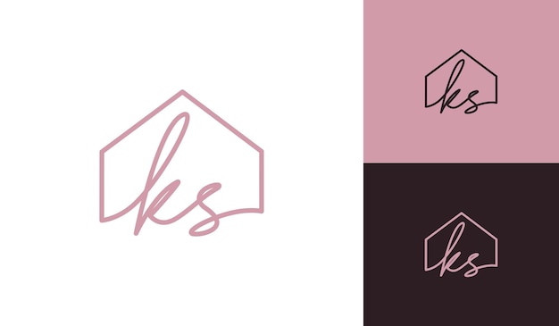 Vettore lettera ks con logo della casa