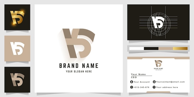 Vector letter ks or ys monogram logo with business card design