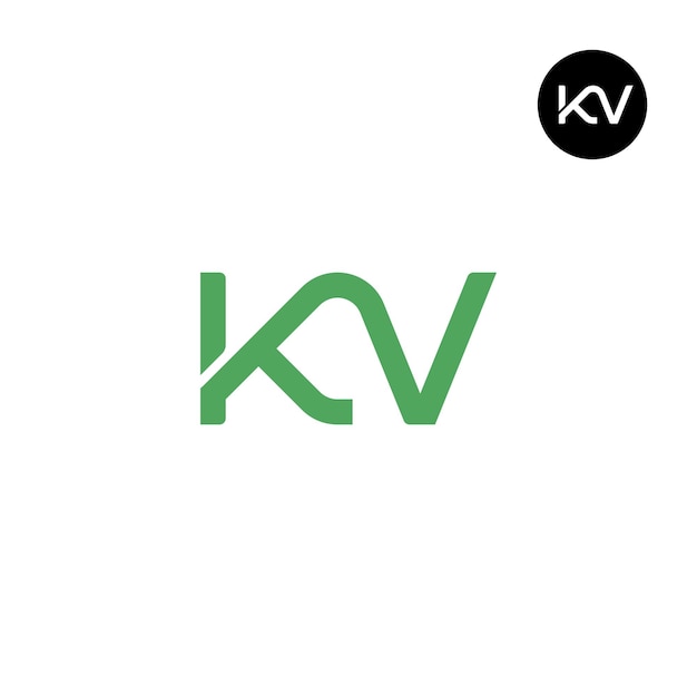 Letter KV Monogram Logo Design