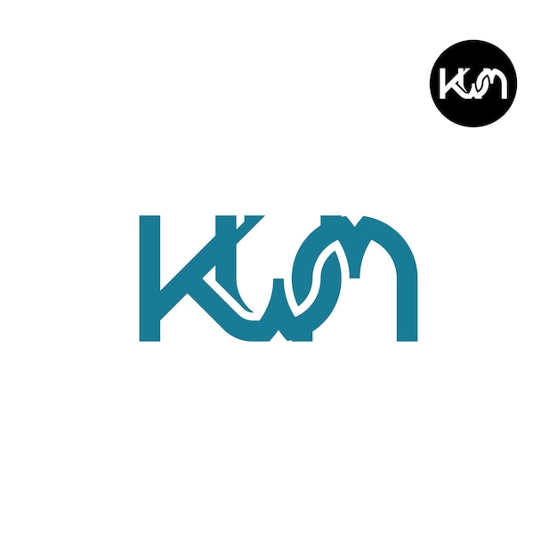 Vettore design del logo della lettera kwm monogram
