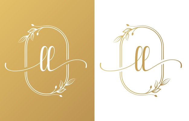 L letter beauty logo con ornamento fiorito