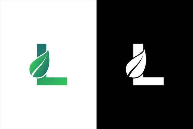 Letter L blad logo pictogram ontwerp sjabloon vector symbool alfabet botanische natuurlijke L brief logo