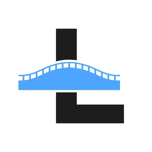 Letter L Bridge-logo voor transportreis en constructie Business Vector-sjabloon
