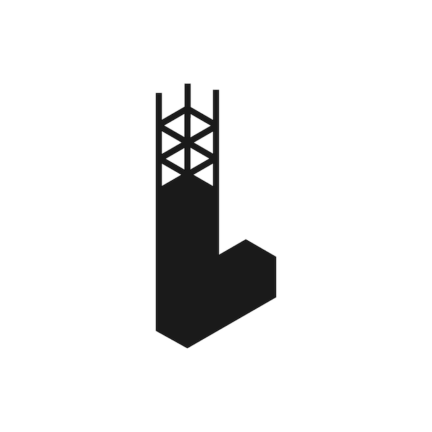 ベクトル l文字ビルディングロゴのベクトルアイコンのイラスト
