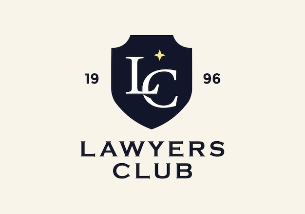 Letter l, c frame schild logo geschikt voor law and attorney logo.