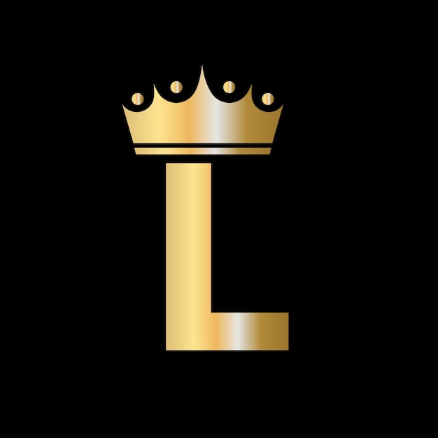 Letter l charity crown logo design with unit symbol vector template