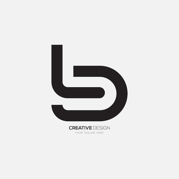 Буква LD line art плоский абстрактный логотип