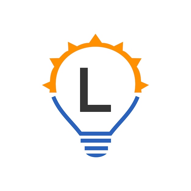 Letter L Elektrisch Logo Letter L Met Gloeilamp Vector Sjabloon Eco Energie Macht Elektriciteit Denk Idee Inspiratie Energie Recycle Concept