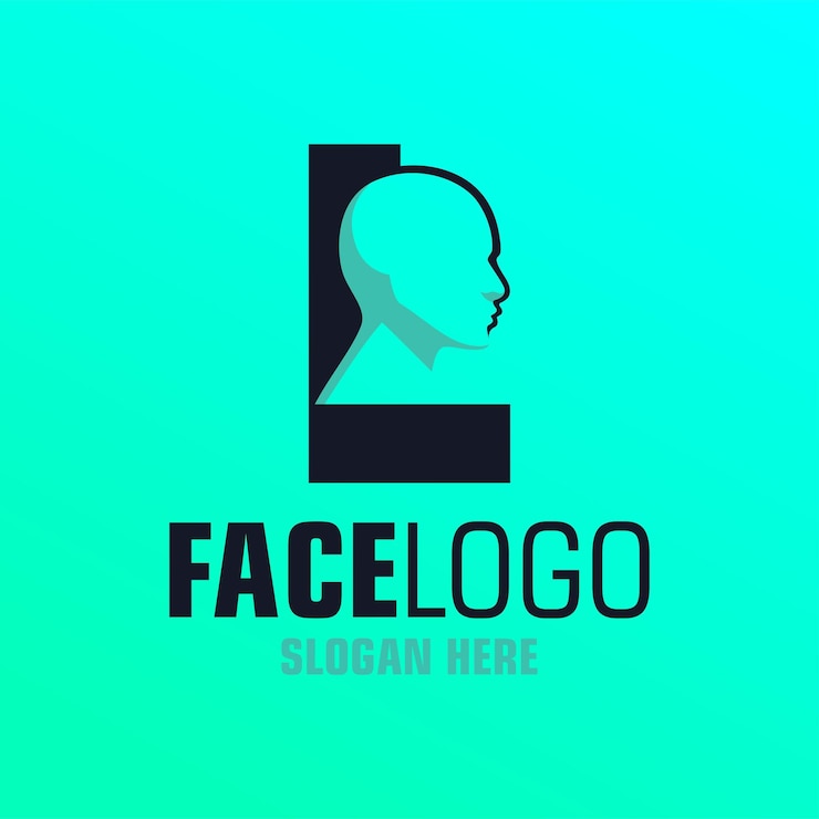 Vector l 얼굴 로고 디자인 템플릿 영감 글자 터 일러스트레이션