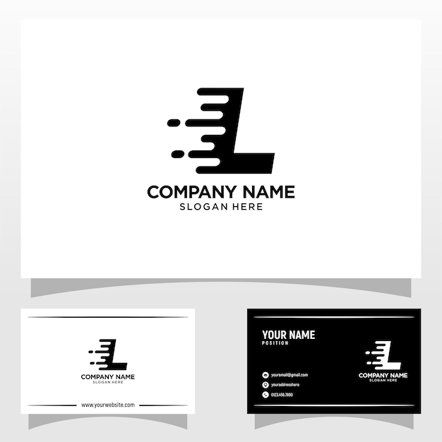 Letter L Fast Speed Logo Design Template Inspiration Vector Illustration