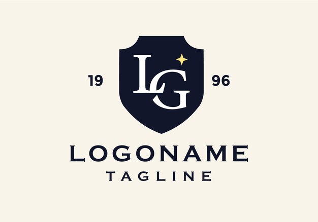 文字 L、G フレーム シールド ロゴは、法律および弁護士のロゴに適しています。