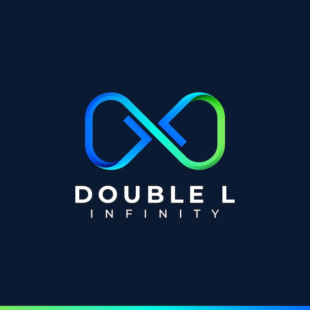 Letter l infinity logo design and blue green gradient colorful symbol for business company branding