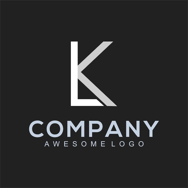 Letter L K logo design template line concept