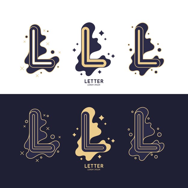 The letter L of the Latin alphabet Display character in a contemporary style A sign with dynamic splashes