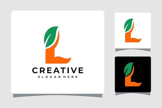 Letter l leaf logo template design inspiration