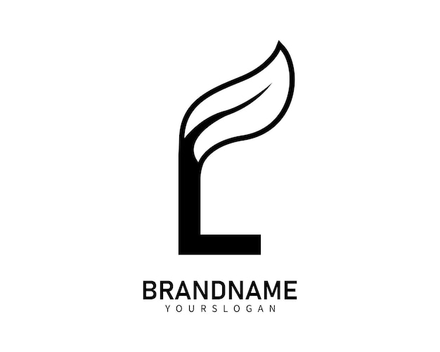 Letter l leaf logo template