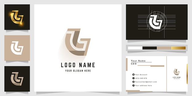 Letter L or LL monogram logo with business card design