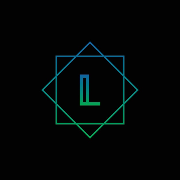 Вектор Буква l логотип письмо дизайн вектор на черном фоне