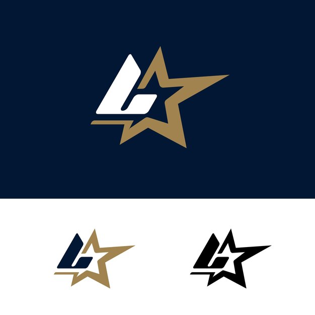 Letter L logo sjabloon met Star design element Vector illustratie Huisstijl identiteit