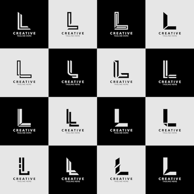 letter l logo vector collection