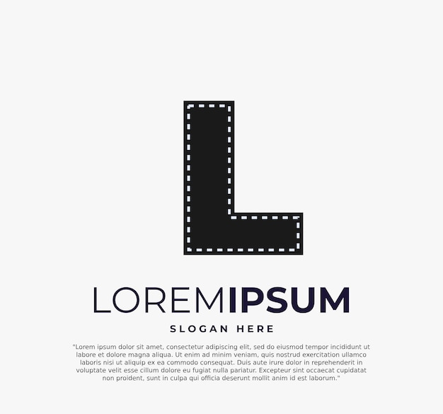 Letter L-logo voor stripfilm vectorillustratie en witte achtergrond