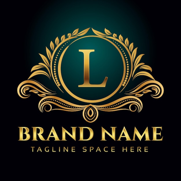 Letter l luxury monogram logo design template