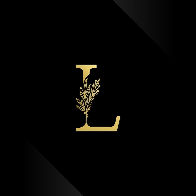 Letter l met bloemen verlaat vector illustratie voor bruiloft logo wenskaarten uitnodigingen