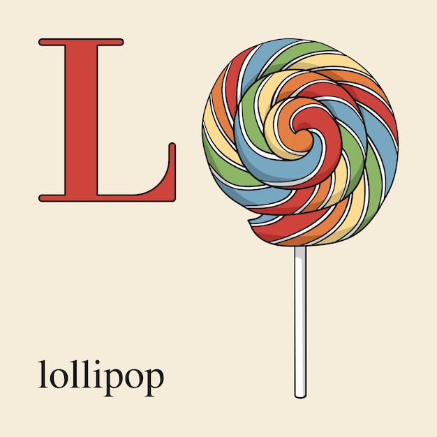 Letter l met lolly