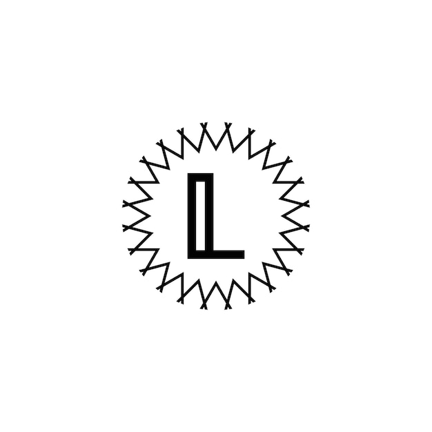 Минималистский дизайн логотипа буквы l с круглой формой