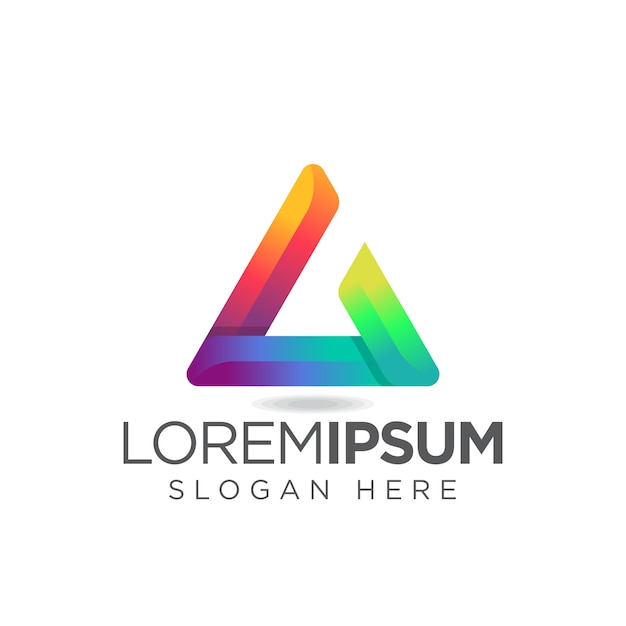 Vector letter l modern triangle logo