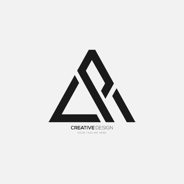 Letter l p i or a l p creative triangle shape monogram logo