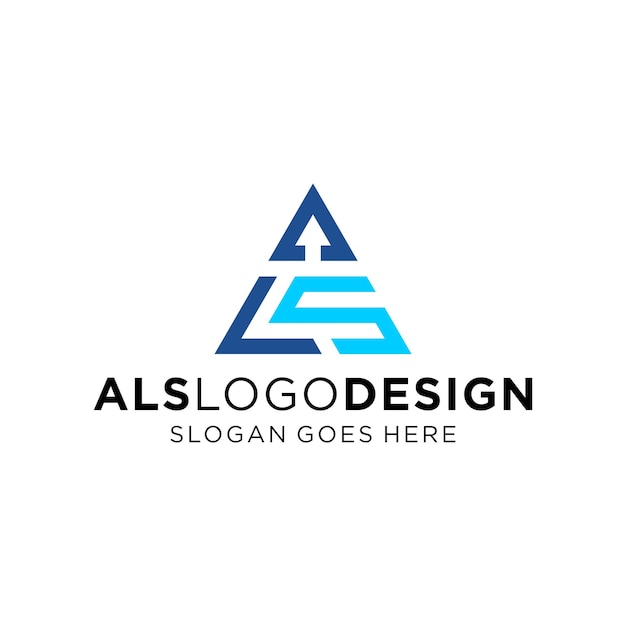 LETTER A L S GEOMETRIC LOGO DESIGN MODERN COMPANY