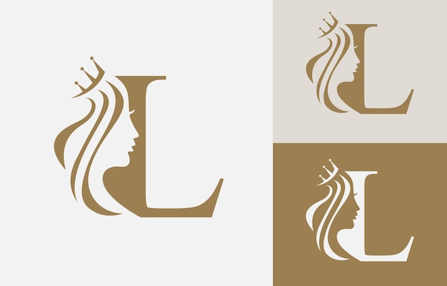 Vector letter l schoonheid gezicht logo