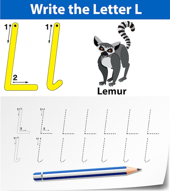 Letter L tracing alphabet worksheets