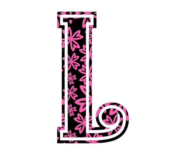 Буква L, векторный файл сублимации монограммы алфавита Валентина, для кружки, футболки, вазы, подушки