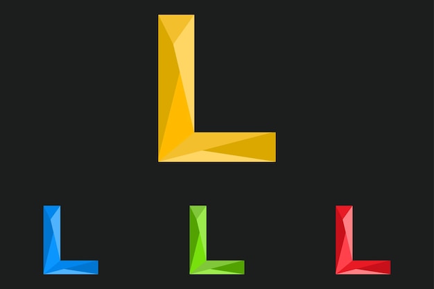 Letter L veelhoekige logo vector illustratie laag poly geometrisch ontwerp