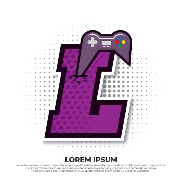 Letter L with game icon Gaming Console Esport Logo Designs with pop style