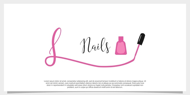 Letter l with icon nail polish logo design template