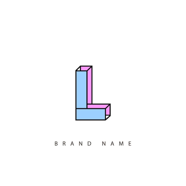 A letter l with the letters l on a white background