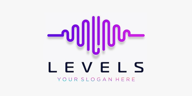 Vector letter l with pulse . sound wave element. logo template