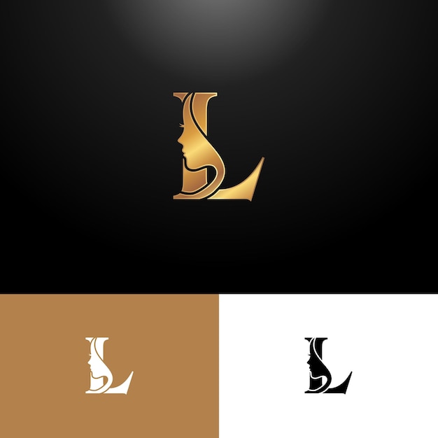 letter L woman logo design template