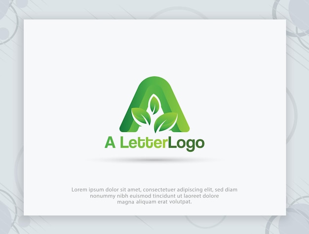 A Letter leaf logo design