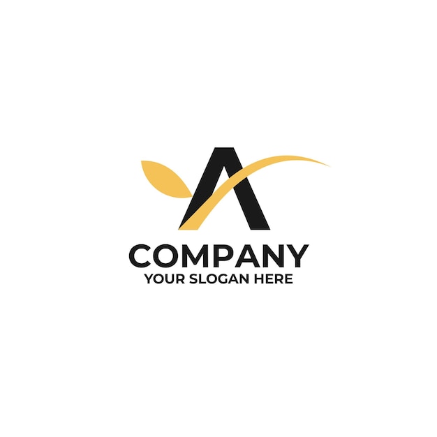 Letter a leaf modern company logo template