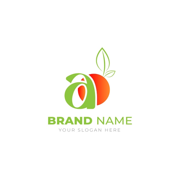 Letter a and leaf organic business logo design premium vector