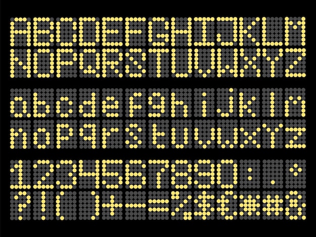 Vettore disegno dell'elemento dell'alfabeto della luce gialla del led della lettera