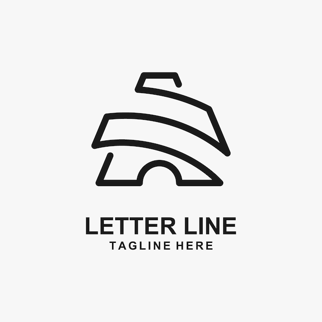 Letter A line logo design