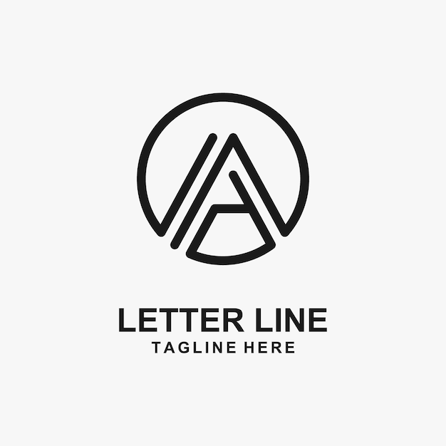 Letter A line logo design