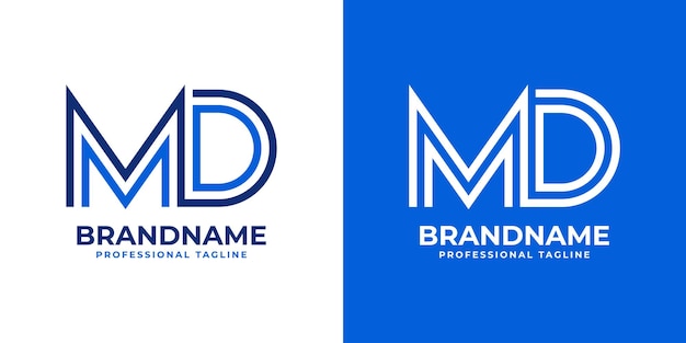 Vector letter line monogram logo geschikt voor zakelijke doeleinden met de initialen md of dm