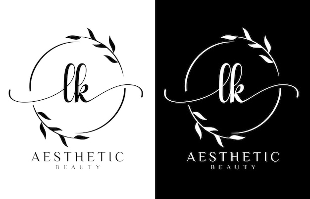 Логотип lk beauty с цветущими орнаментами