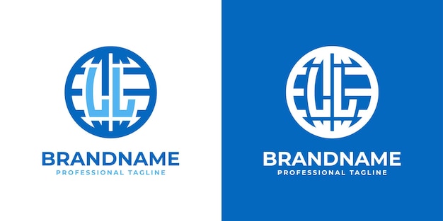 Letter LL Globe Logo suitable for any business with double L or LL initials